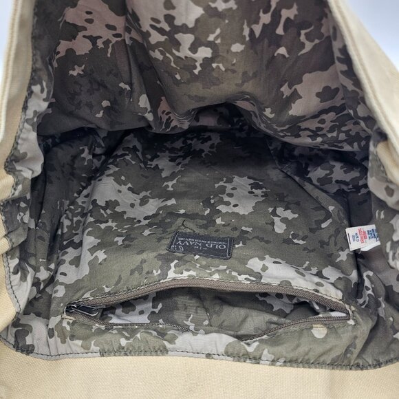 Y2K Old Navy Unisex Canvas Messenger Bag /w button closure One Size Cream/Beige - Picture 15 of 16